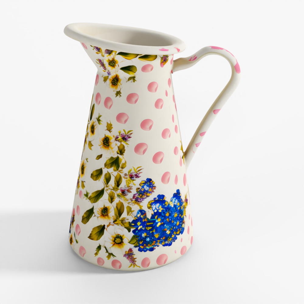 MacKenzie-Childs Wildflowers Pink Medium Practical Pitcher