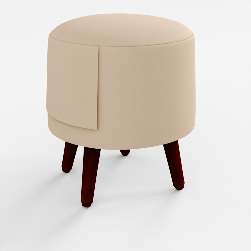 HomeTown Ordhid Fabric Ottomans in Peach Colour