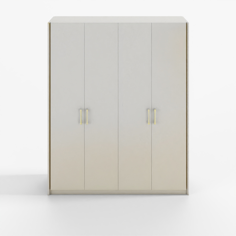 HomeTown Stellar 4-Door Wardrobe High Gloss White Finish