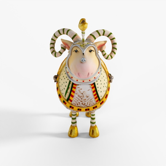 Tượng Cừu Trong Chuồng Cảnh Giáng Sinh MacKenzie-Childs Patience Brewster