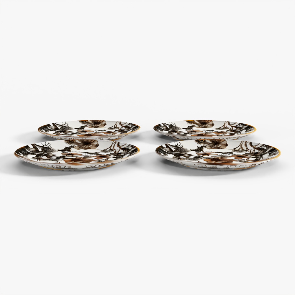 MacKenzie-Childs Sterling English Garden Speiseteller, 4er Set