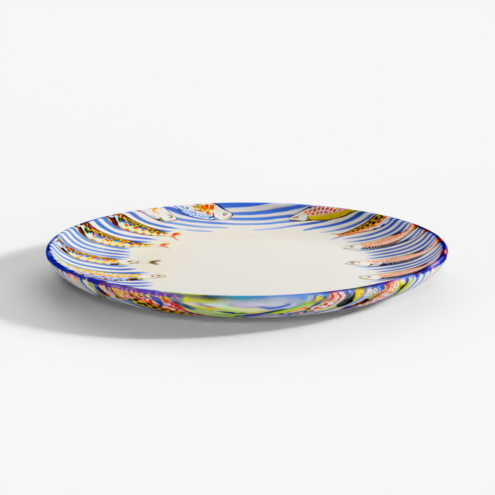 MacKenzie-Childs Go Fish Dinner Plate