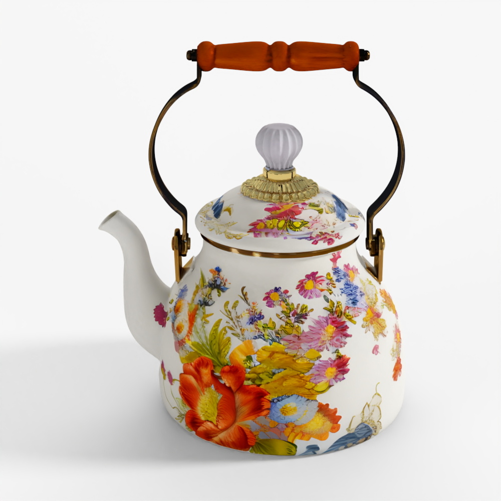 Bollitore da 2 Quarti White Flower Market di MacKenzie-Childs