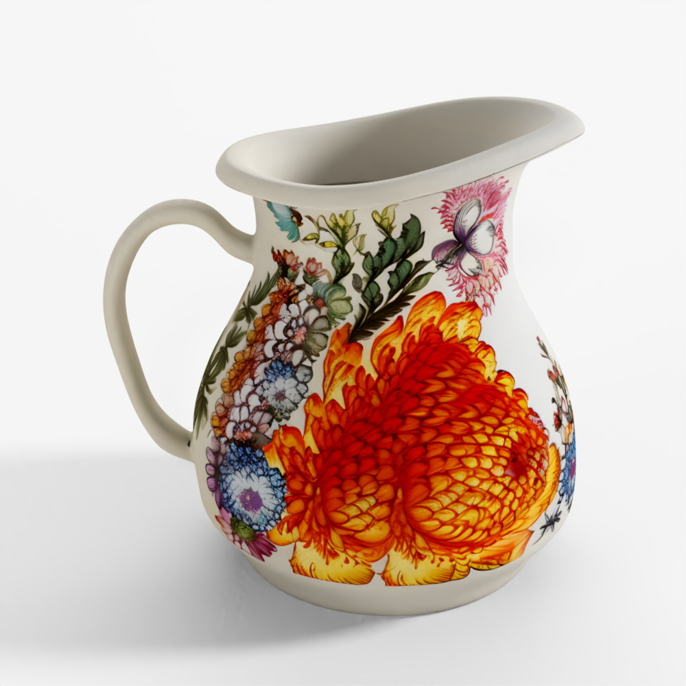 MacKenzie-Childs White Flower Market Creamer