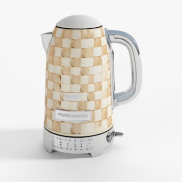 MacKenzie-Childs Mocha Check Electric Kettle