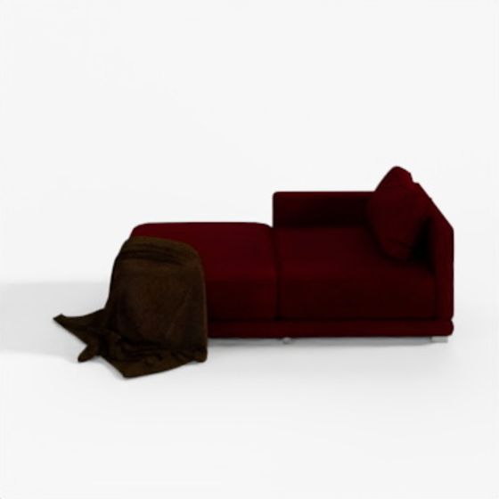 3D Model Daybed 1 Couch with Blanket