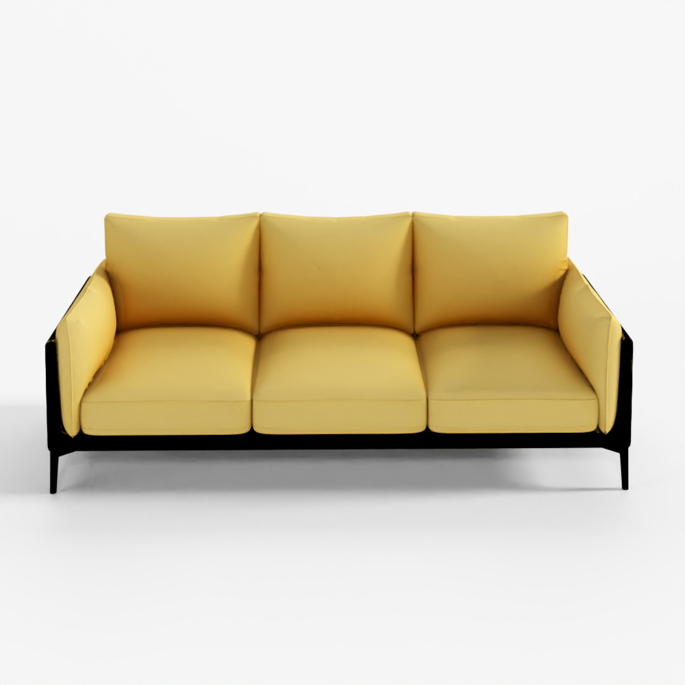 Three-Seater Low-Poly Sofa 3D Model