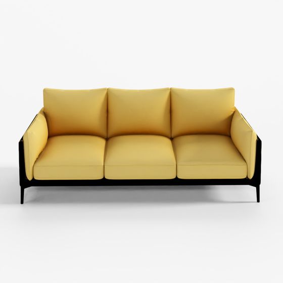 Three-Seater Low-Poly Sofa 3D Model