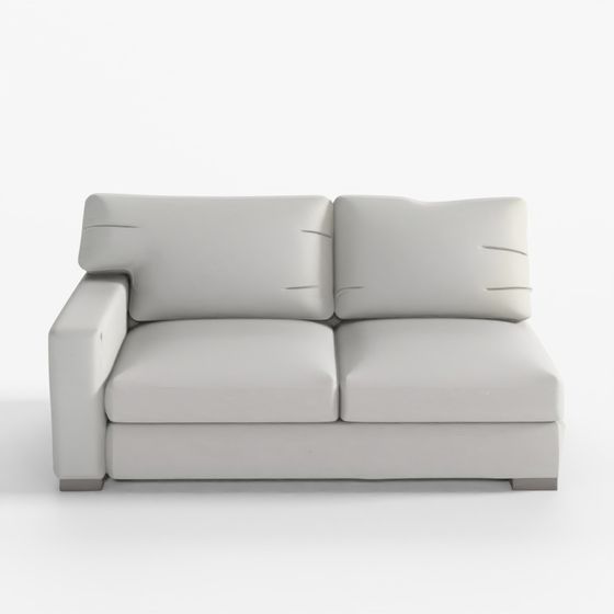 Axis Left Arm Apartment Sofa 3D Model