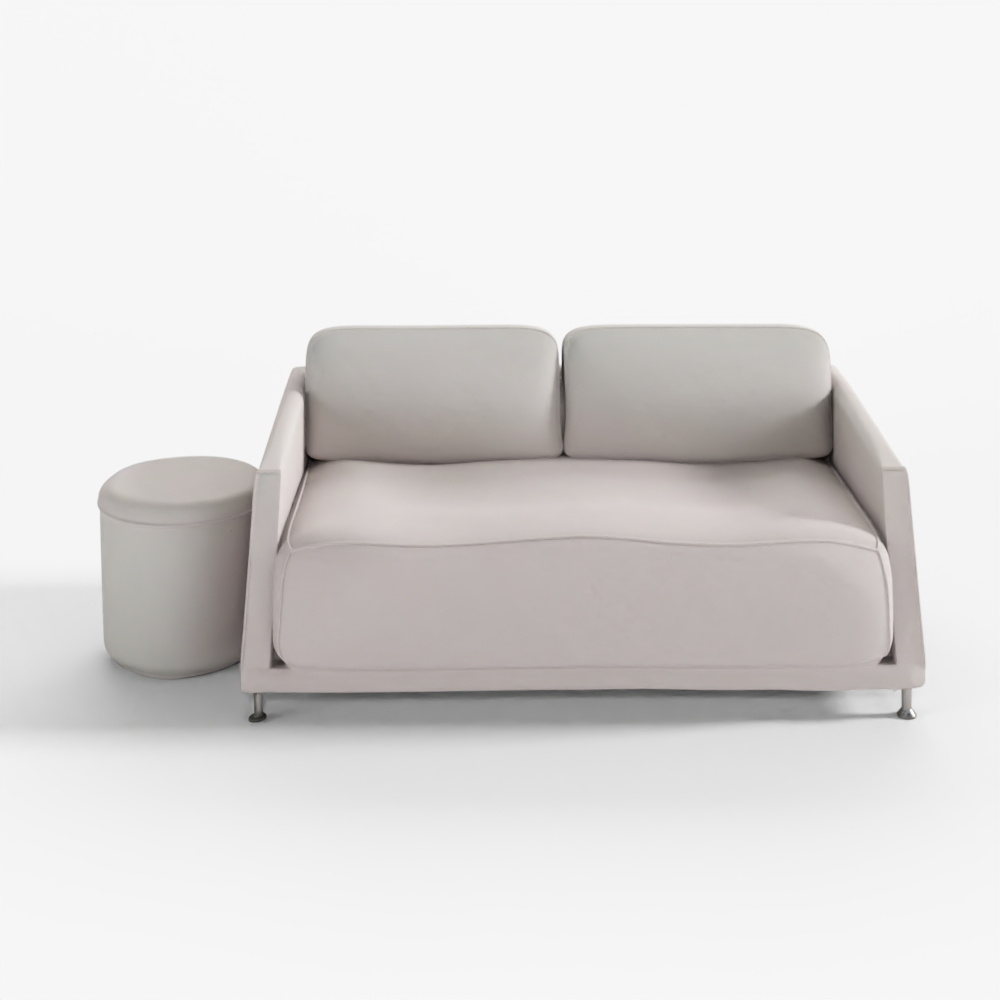 PBR Realistic Cashmere Couch, Armchair, and Stool 3D Model