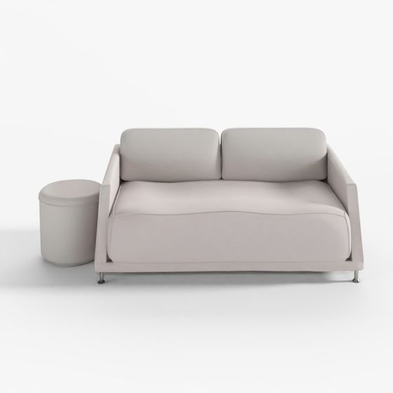 PBR Realistic Cashmere Couch, Armchair, and Stool 3D Model