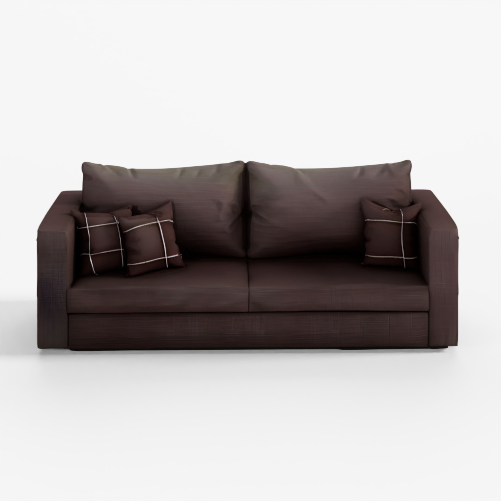 Modern Dark 3-Seater Couch Sofa 3D Model