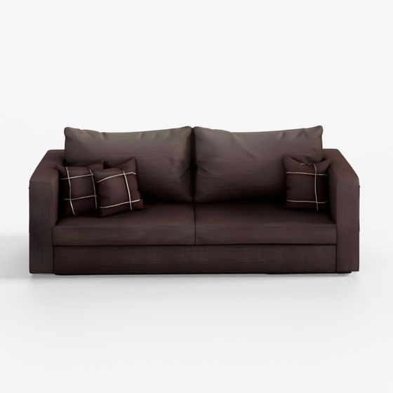 Modern Dark 3-Seater Couch Sofa 3D Model