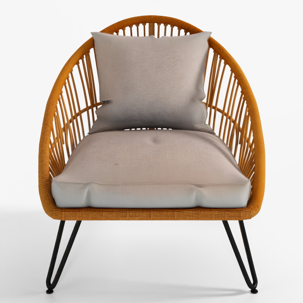 3D Model PINEAPPLE Resin Wicker Garden Armchair
