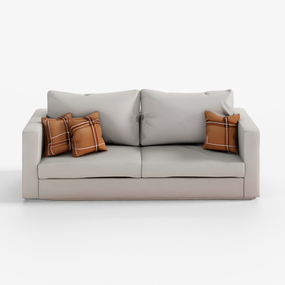 3D Model Modern Couch Sofa 3-Seater Light