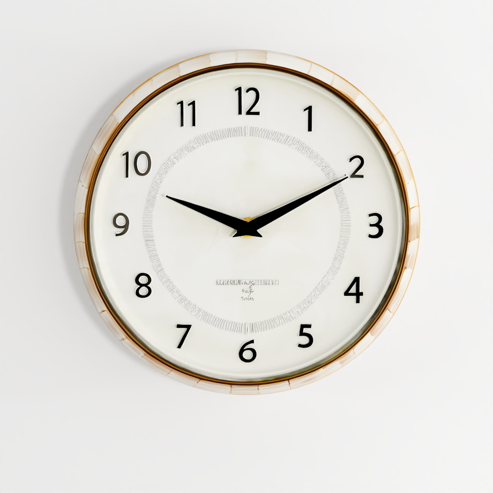 MacKenzie-Childs Mocha Check School Wall Clock