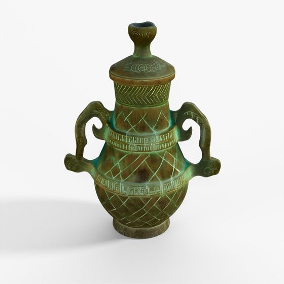3D Asset Old Bronze Jar