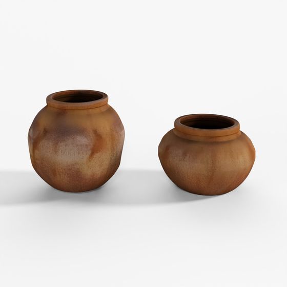 3D Asset Old Vase Set 4
