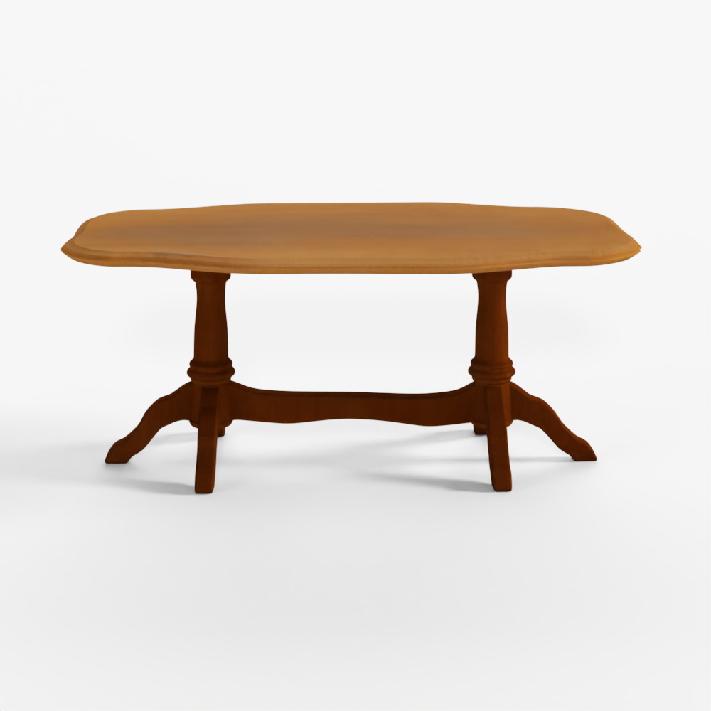 3D Model PBR Classic Pedestal Wooden Dining Table