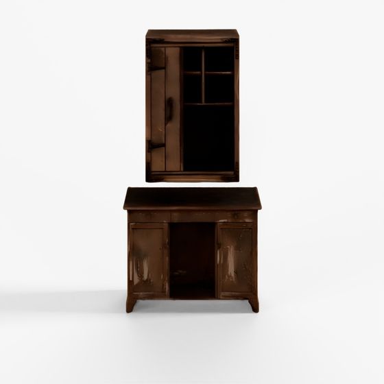 3D Model Rustic Cabinet and Drawer