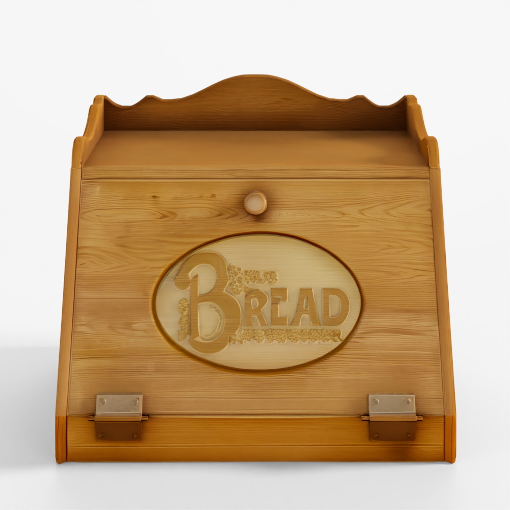 3D Model Game-Ready Vintage Bread Box - PBR Game Ready