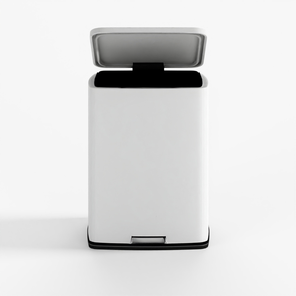 3D Model 30L Stainless Steel Trash Bin - With Pedal