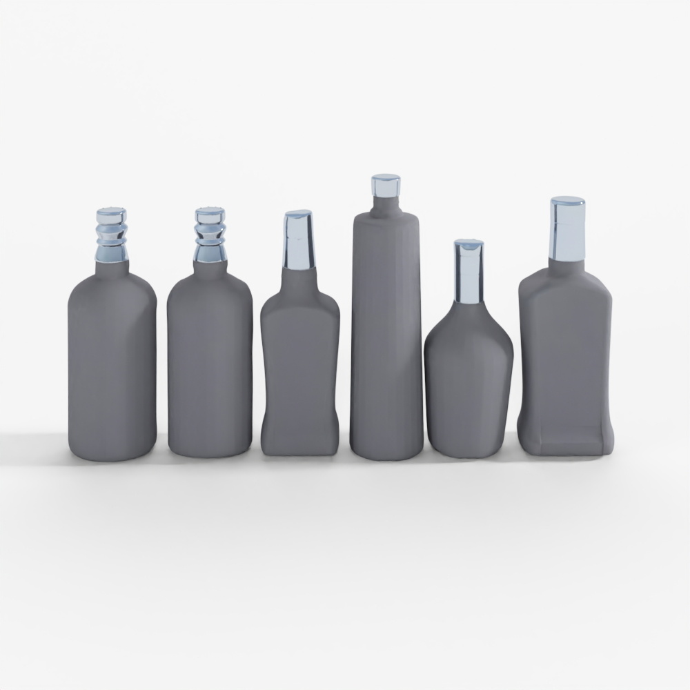 3D Whiskey Bottles Detailed Pack