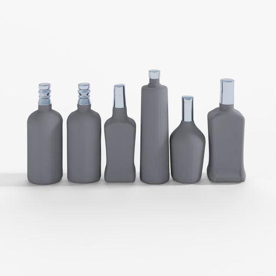 3D Whiskey Bottles Detailed Pack