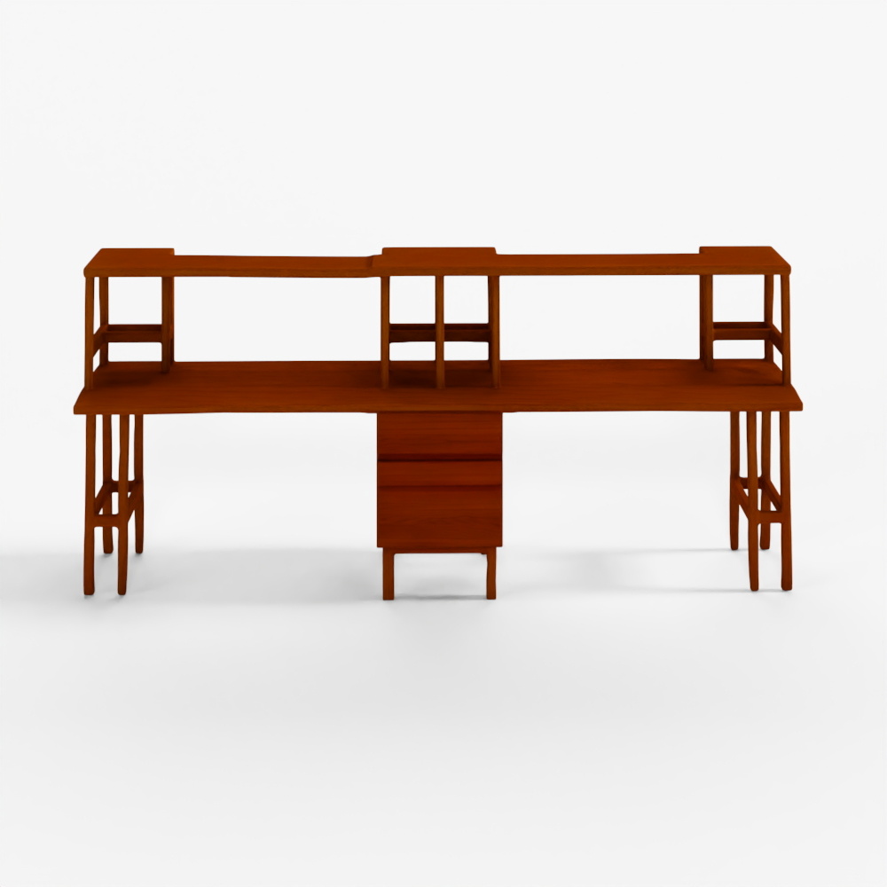 ツインデスク 上棚付き