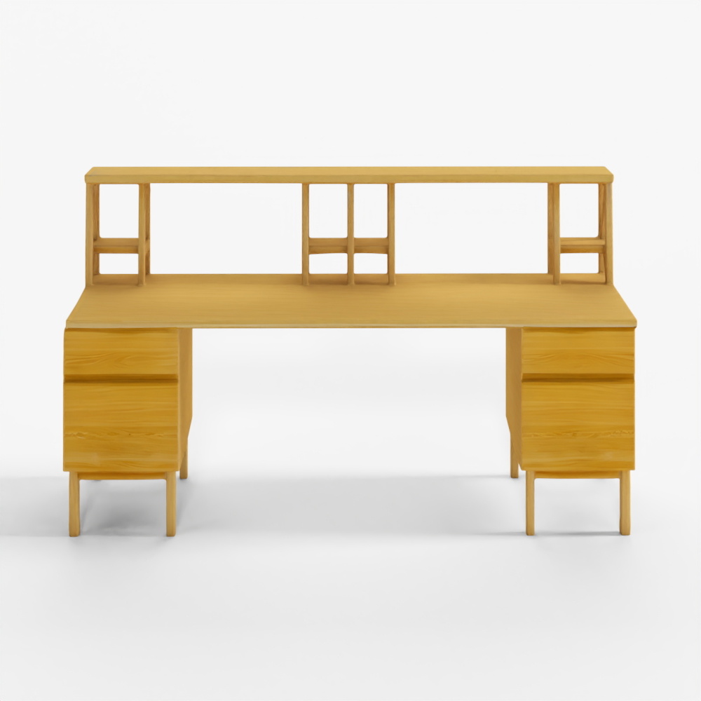 学習机 上棚付き 2人用