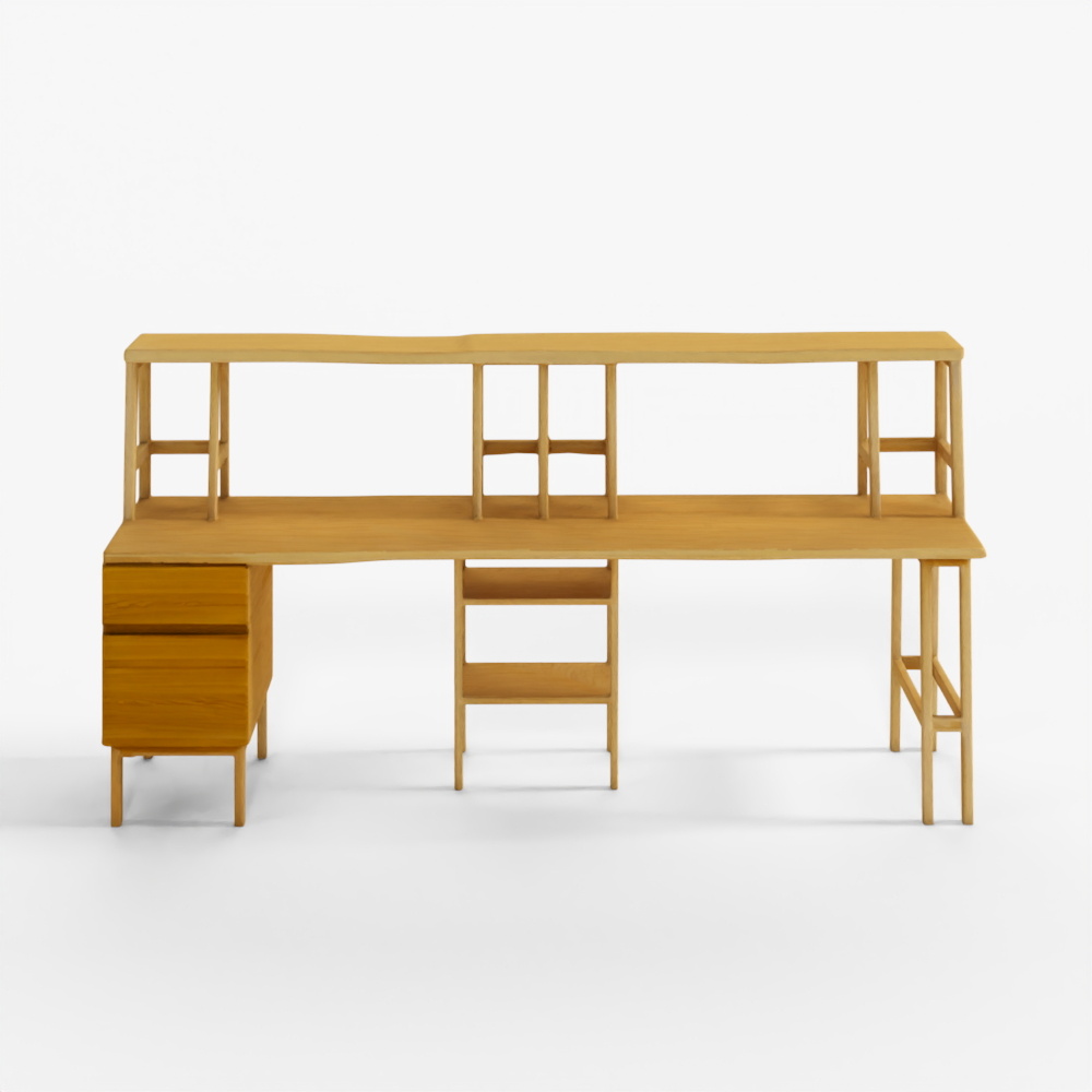 ツインデスク 上棚付き