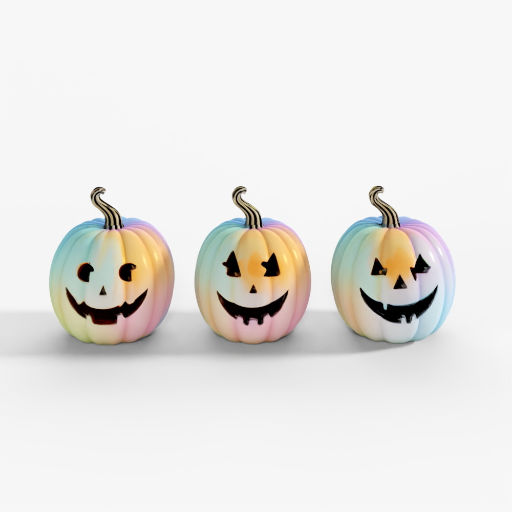 MacKenzie-Childs Trick Or Treat Illuminated Jack O' Lanterns, Set Of 3