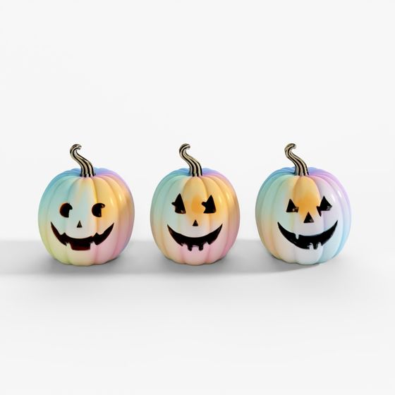MacKenzie-Childs Trick Or Treat Illuminated Jack O' Lanterns, Set Of 3