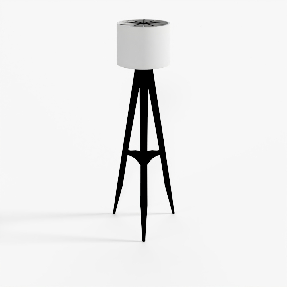Aurora Metal Tripod Floor Lamp 3D Model
