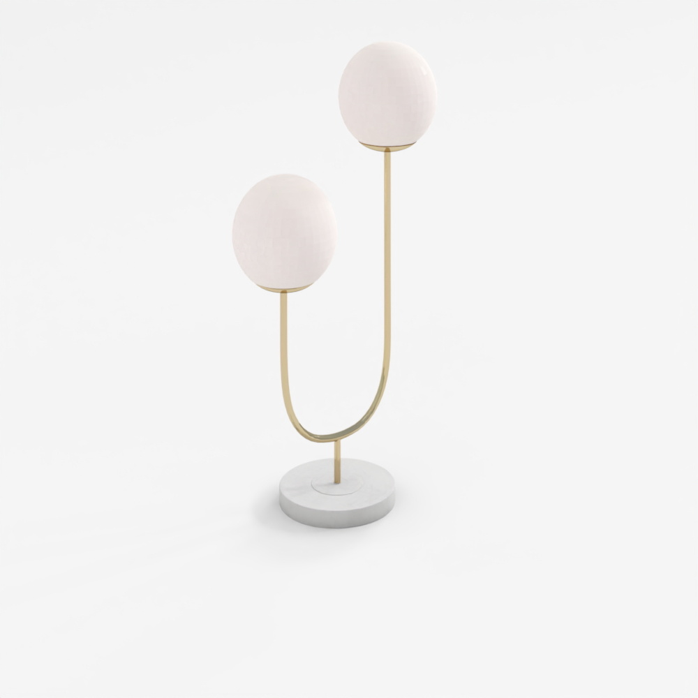 Ruby Metal Table Lamp 3D Asset Low-Poly PBR