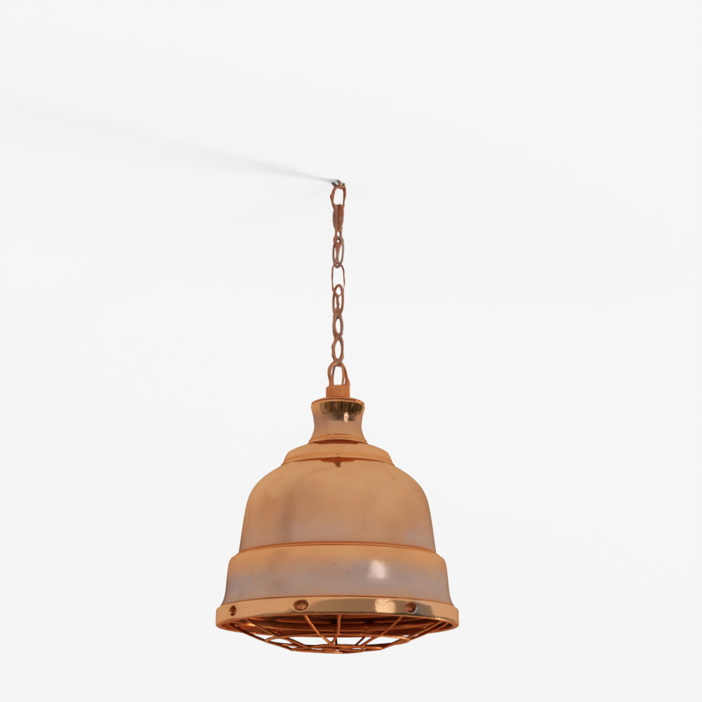 3D Low-Poly Copper Pendant Light Asset