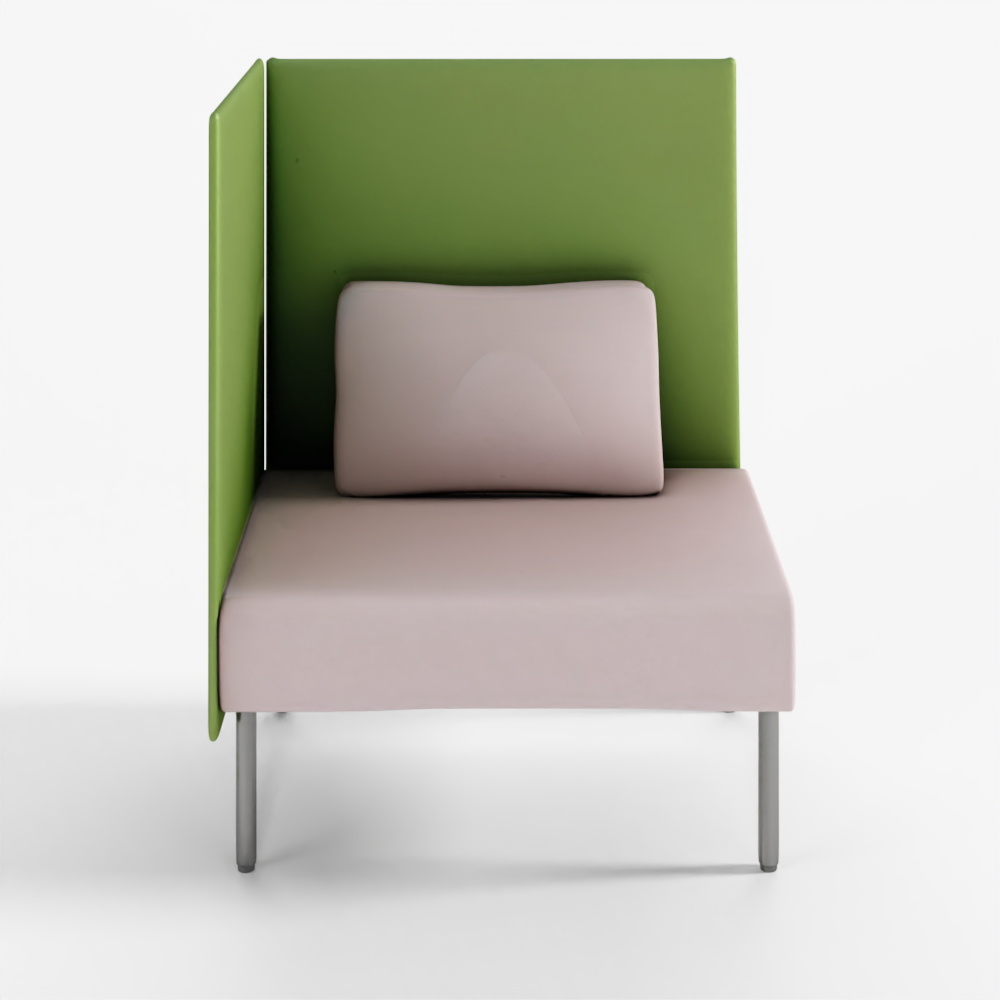 1.5人掛ハイタイプ ソファ 背付 右サイドパネル付