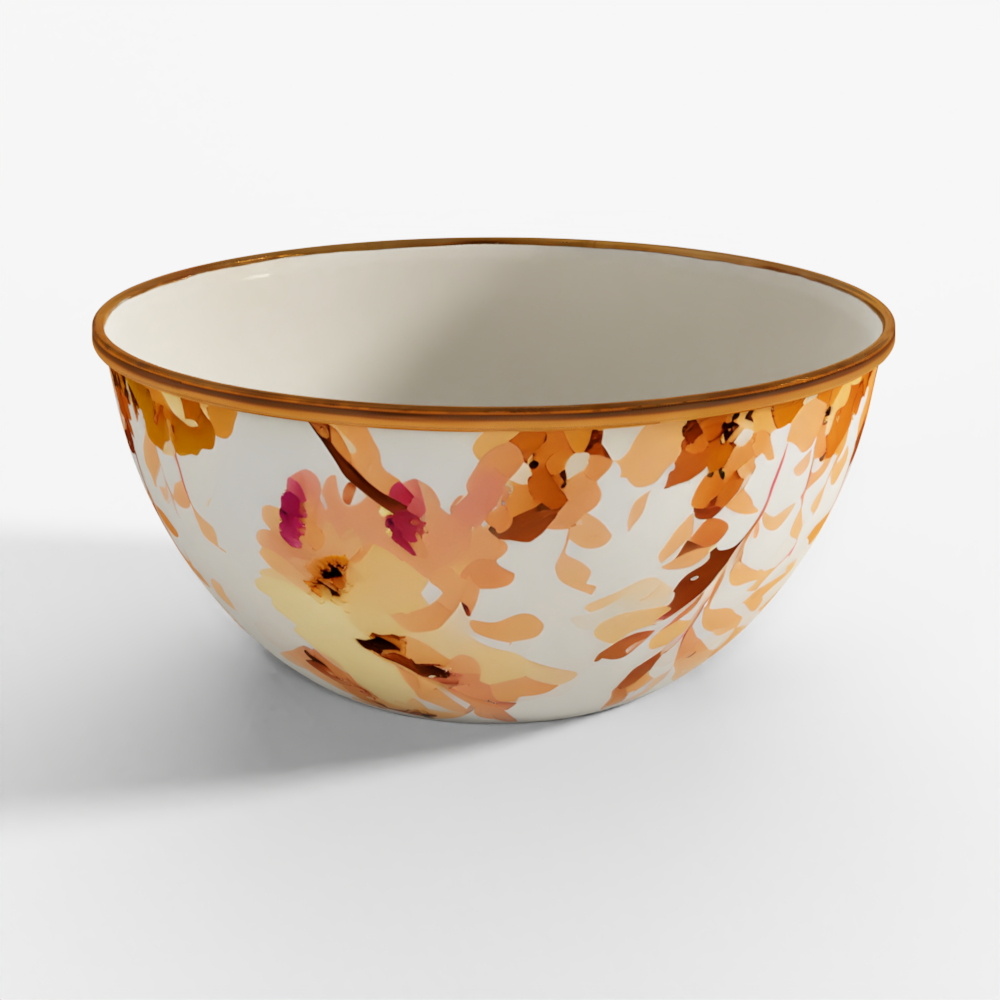 MacKenzie-Childs Wild Rose White Medium Everyday Bowl