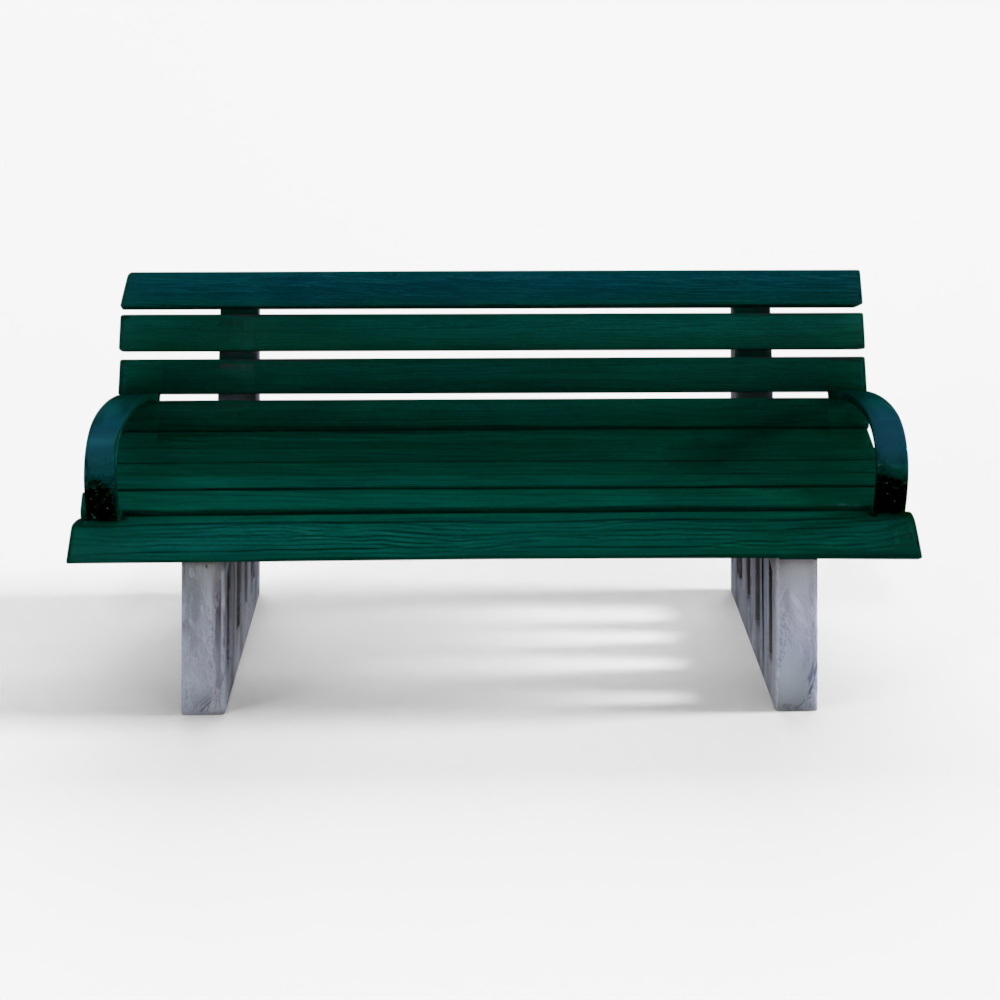 Low-Poly Old Wooden Bench 3D Model