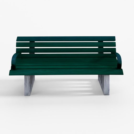Low-Poly Old Wooden Bench 3D Model