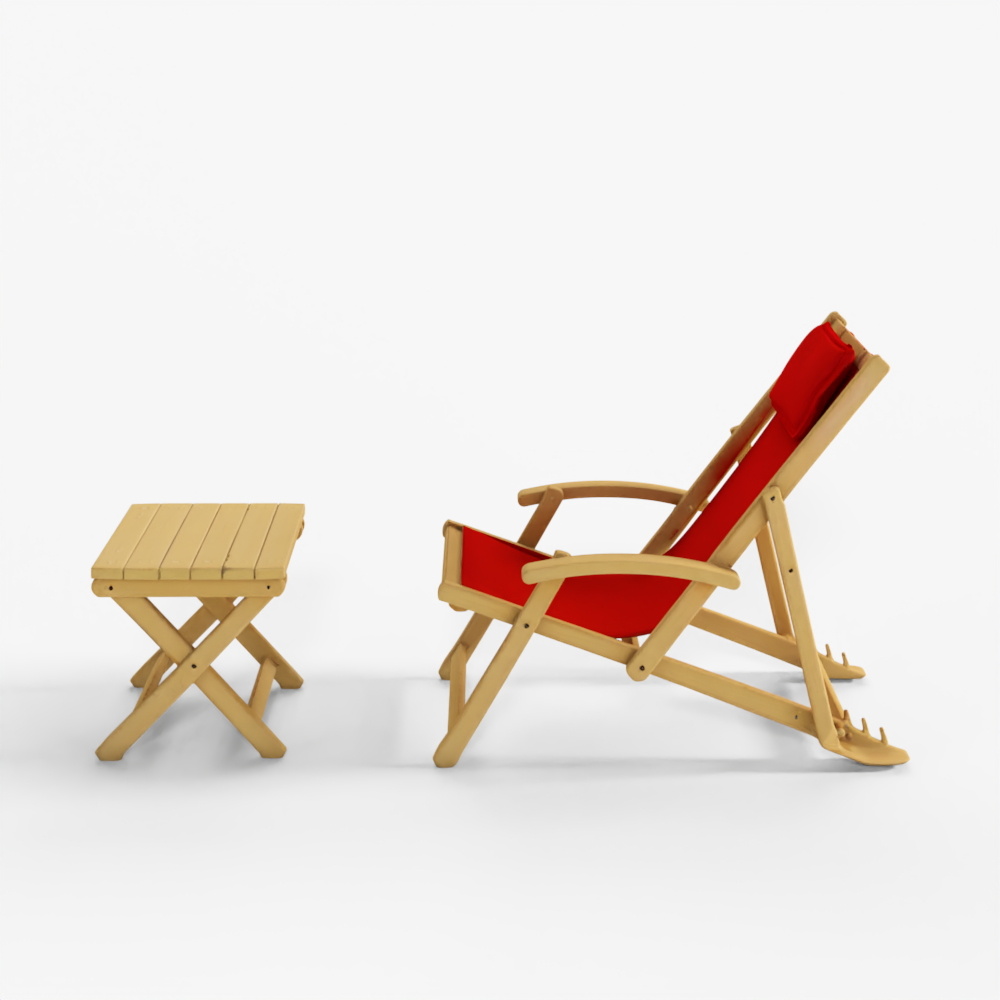Deck Chair with Side Table Model