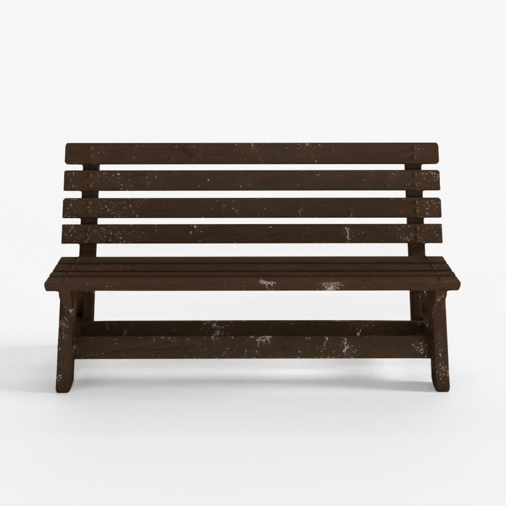 Dirty Wooden Bench Asset