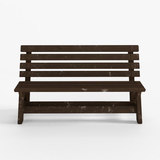 Dirty Wooden Bench Asset