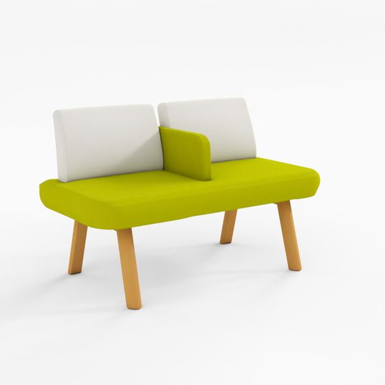 ロビーチェア2人用 中肘付