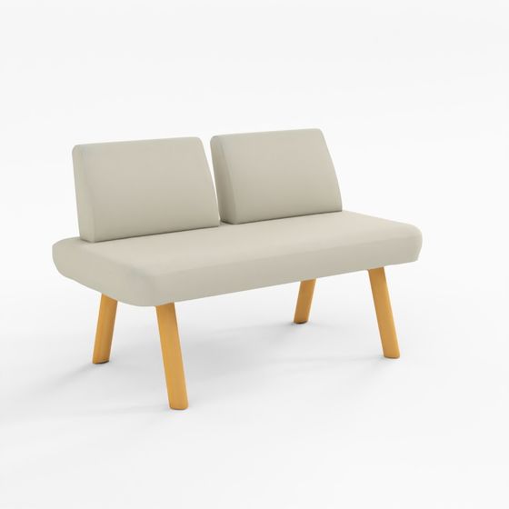 ロビーチェア2人用 肘なし