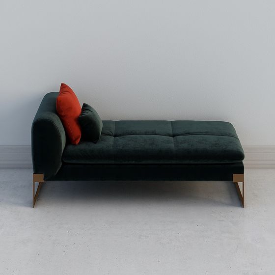 Stylish Low-Poly Sofa 3D model for Contemporary Spaces