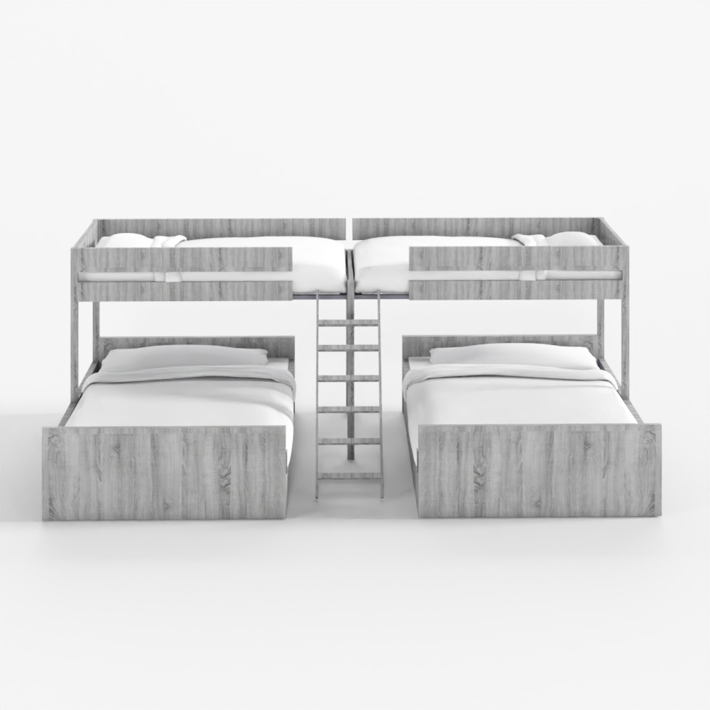 Gray Queen Bunk Bed