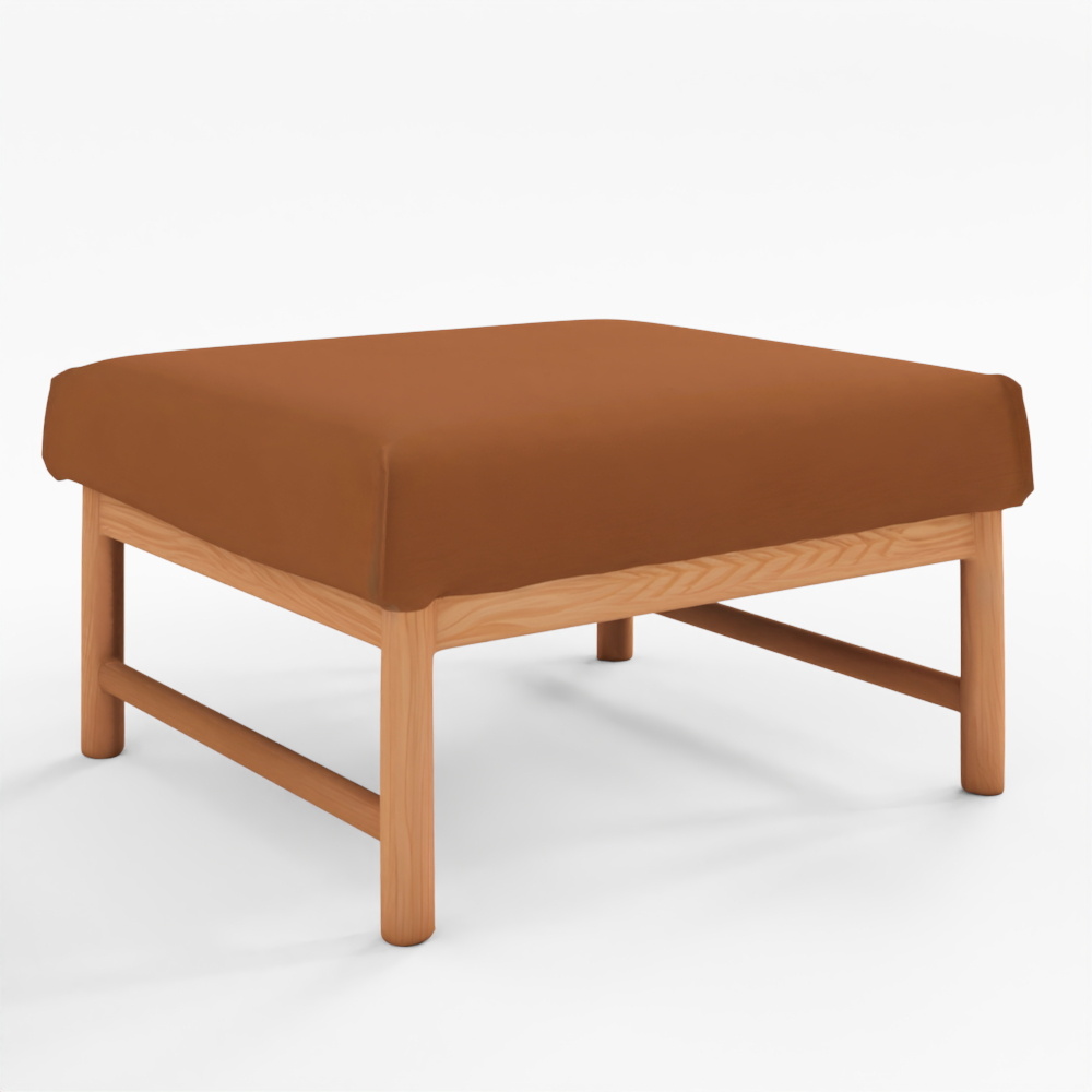 オットマン 正方形 オーク材