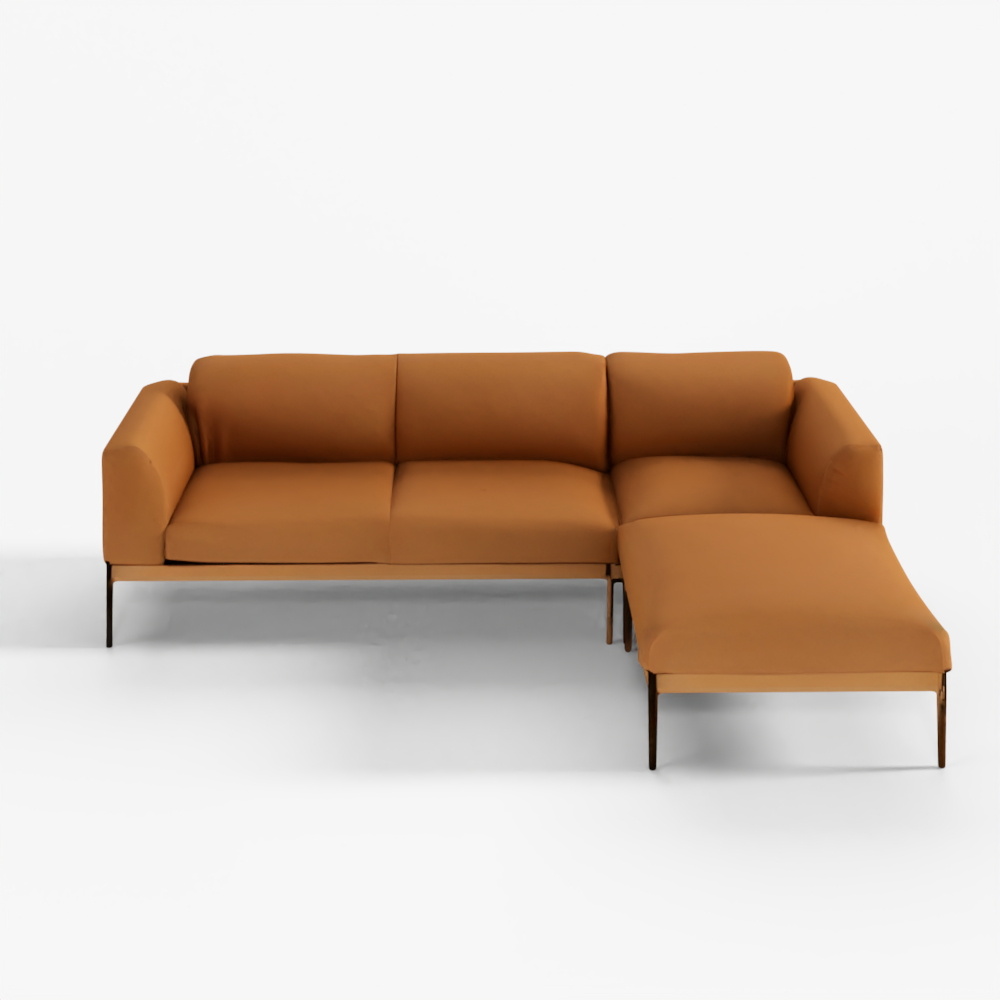 カウチソファ L字型 キャメル