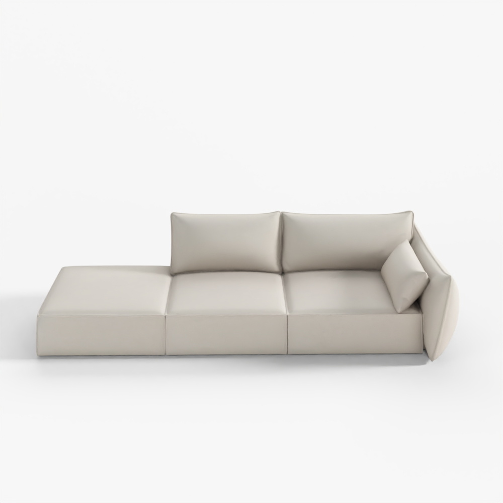 Beige chaise sofa